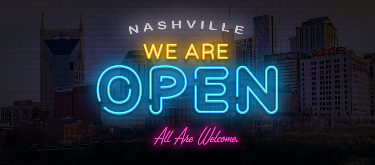 We are overwhelmed by the ❤️. Thank you. Nashville's open! Right now, we need to help our neighbors recover and also keep them working &amp; the industry generating tax revenue. Go to visitmusiccity.com/nashvillestrong for ways to help and places to go.
#NashvilleStrong #KeeptheMusicPlaying