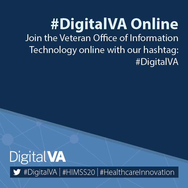 VA_CIO's tweet photo. Are you involved in Digital Health? Do you have a technology idea that VA needs to hear? Tag us before and during @HIMSS national #HIMSS20 conference using our #DigitalVA hashtag. https://t.co/Zyzr9lbA79