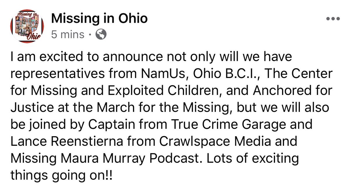 missing_ohio's tweet image. @LReenstierna @truecrimegarage #MissingPerson #MissinginOhio #Columbus #Ohio #March4theMissing #CrawlspaceMedia #TrueCrimeGarage #BrianShafferDeadorAlive #TrueCrime #Podcast