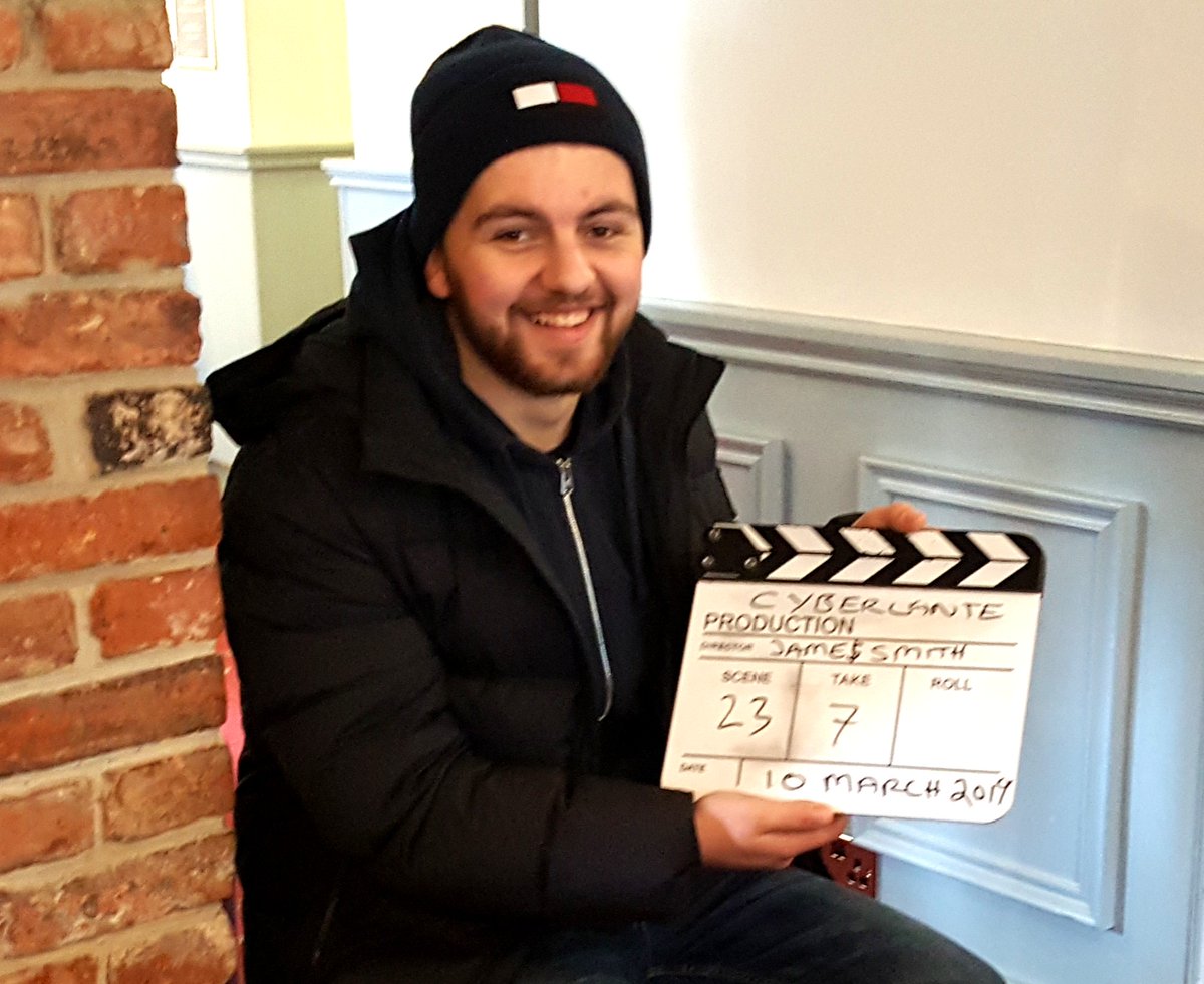 cspenceproducer's tweet photo. Our #ClapperLoader Manu celebrates his birthday today🎉 Ain't he cute? He’s still a baby (compared to us old farts), but we were delighted give him the opportunity to learn the craft on the set of @CyberlanteMovie🎬 Join us &amp; support our venture!→ https://t.co/SuinDOnW6D https://t.co/rNGyNBkhbn