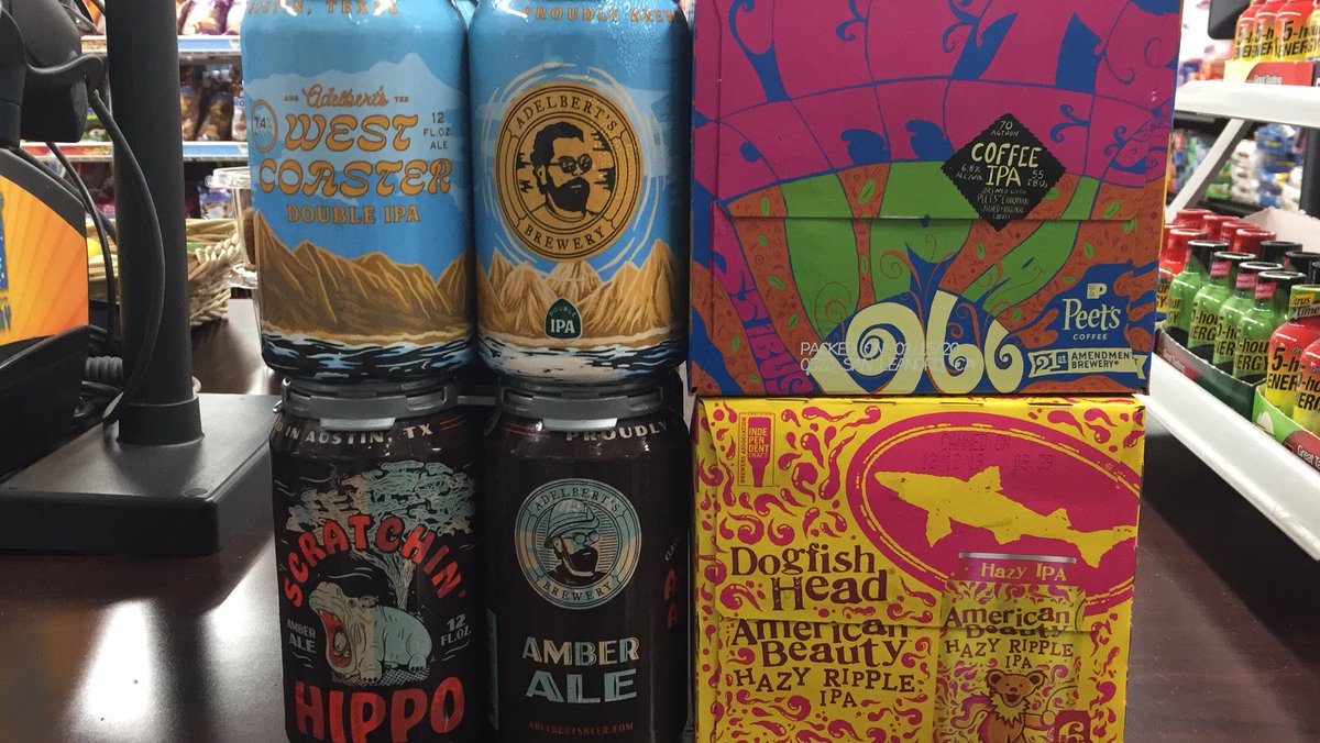 Just in 
21st 1966 Peet’s coffee <a href="/21stAmendment/">21st Amendment</a> 
American beauty Hazy ripple ipa <a href="/dogfishbeer/">Dogfish Head Brewery</a> 
Adelbert’s Scratchin hippo &amp; Amber Ale @adelbertsbeer