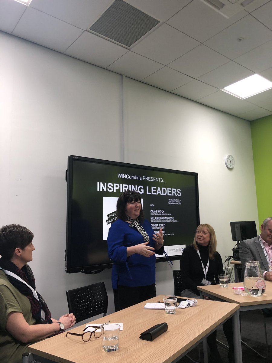 WiNuclear's tweet photo. 💕hearing our inspiring leaders #IWD2020 as they look to also learn from each other. On her feet Prof Melanie Brownridge @NDAgovuk Director sharing her top leadership tips #WomenInSTEM https://t.co/BxVQqDBlPR
