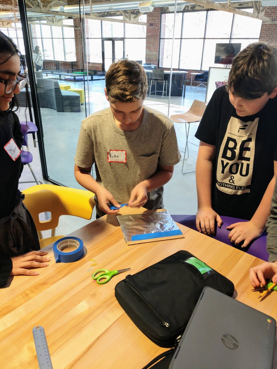 snydert's tweet photo. OMS Trojan Tech Team having a great time learning about STEM and creating prototypes at Flux. @FluxSpace_io @OrefieldMS https://t.co/2amcsxNr4Y