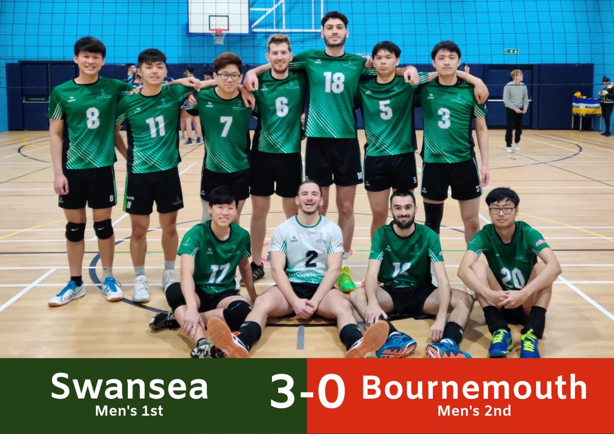 swanseaunivball's tweet photo. *RESULTS*: Congratulations to our Men’s 1st for winning 3-0 against Bournemouth 2nd 💚. Amazing performance once again! Let’s go Swanseaaaaa 🦢😍💚
 
@Sport_Swansea #volleyball #swanseauni #swanseaunivolleyball #ssresult #sportswansea https://t.co/h2CSOXSLmU