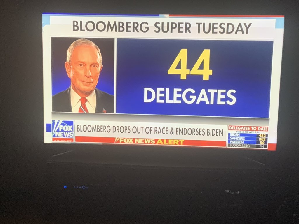 EarlSkakel's tweet photo. Mike Bloomberg got 44 Delegates for a shade under $1,000,000,000! #yikes #bloombergisout #bloombergout https://t.co/Hb7KFMBopq
