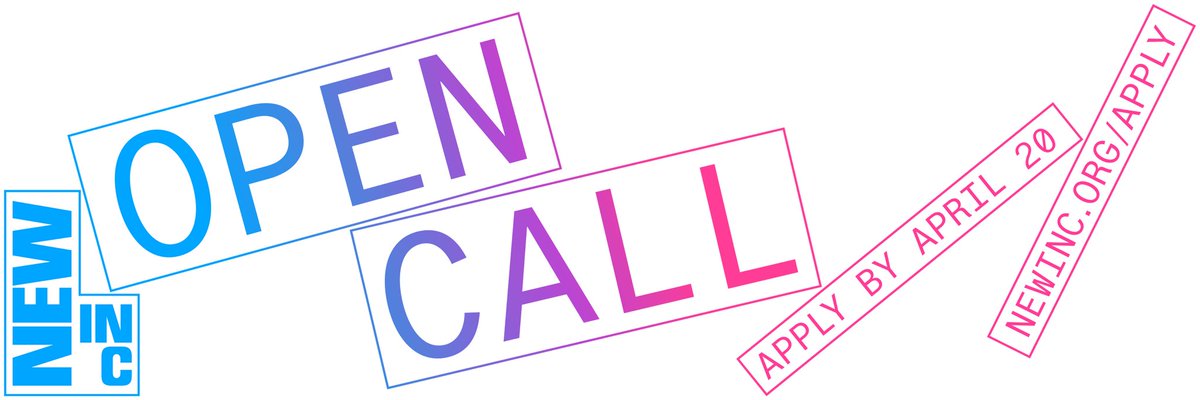 NEWINC's tweet photo. Our Annual Open Call for NEW INC membership is now open! 

Our year-long program runs September-August, and is designed to support creative practitioners as they pursue a sustainable practice or bring a new business to life. To apply, visit: https://t.co/HToksp7YkU https://t.co/YI30nYTR2p