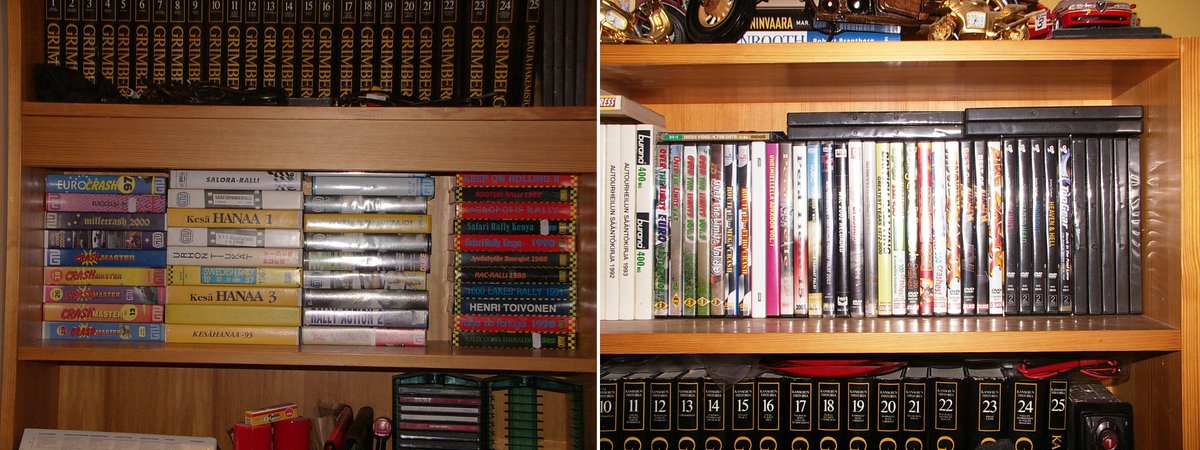 TumpeloRally's tweet photo. Around 2006/2007 started to buy Rally VHS & DVD's, some I had had already during my childhood which made my "nest egg". From that moment things have escalated a bit... But everyone has to collect something right...? #LotsOfEuros #NoSense #StillContinuing https://t.co/J0TV0wcNVG
