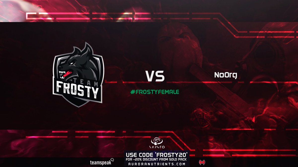 TeamFrosty's tweet photo. Playoffs time! 

Frosty Female will face NoOrg  in @ESLCS Womens Open league!

Match time 20:00 EET

Stream:
https://t.co/m1wYXrESFW

#KeepItFrosty #TeamFrosty #FrostyFemale https://t.co/1Ax06gruCp