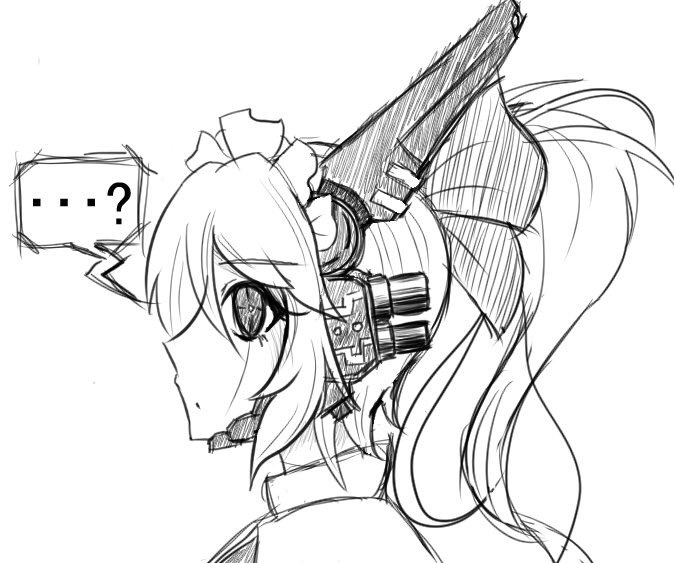 @karo_oekaki2015 はい!返信遅れてすみません(^p^;)
こちら、ソフィアちゃんの姉で次女のヨモギ・ランスさんです…!!
身長差はすっぽんぽんイラストを見ていただければわかりやすいと思います(右端に長女がいますがお気にせず)
機械が生身に中途半端に融合したダマグモキャノンみたいな子です…!