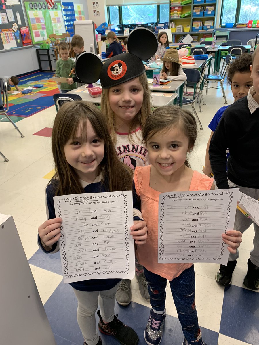 MrsMancl's tweet photo. Crazy hat day was lots of fun! We made up our own rhyming words and had a visit from Thing 1 and Thing 2! #manclmusketeers #ReadAcrossAmerica #crazyhatday https://t.co/YumGdwLBAL