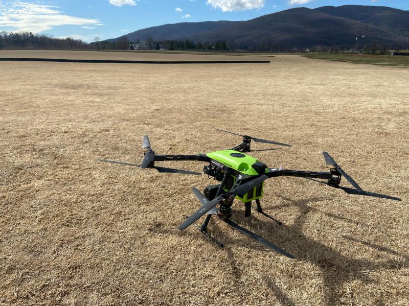TerraViewInc's tweet photo. Another fantastic demo of the TerraView RangePro today! 58 minutes total flight with the Flir Duo Pro R, PixHawk flight controller w Herelink GCS, designed and assembled in the USA. Come see us today at PVCC Public Safety for UAS conference! #publicsafety #drone #uas #rangepro https://t.co/AceorqmdmE