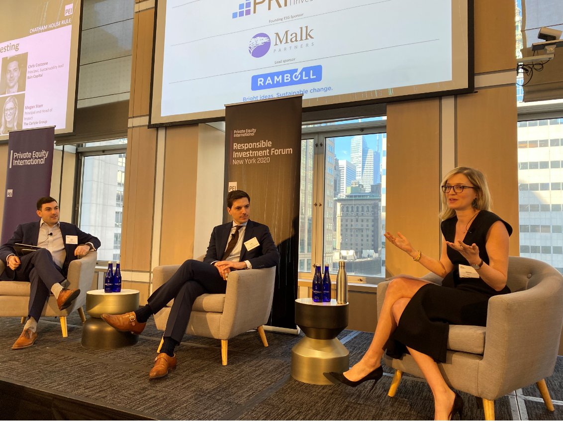 OneCarlyle's tweet photo. Our Global Head of Impact Meg Starr discussed how we think about #ESG and #Impact at @PEI_news #RIForum: “At Carlyle, we’re seeing a lot of convergence between how you use the best parts of impact and the best parts of ESG to drive systemic change across our entire portfolio.” https://t.co/VHN30VvMUw