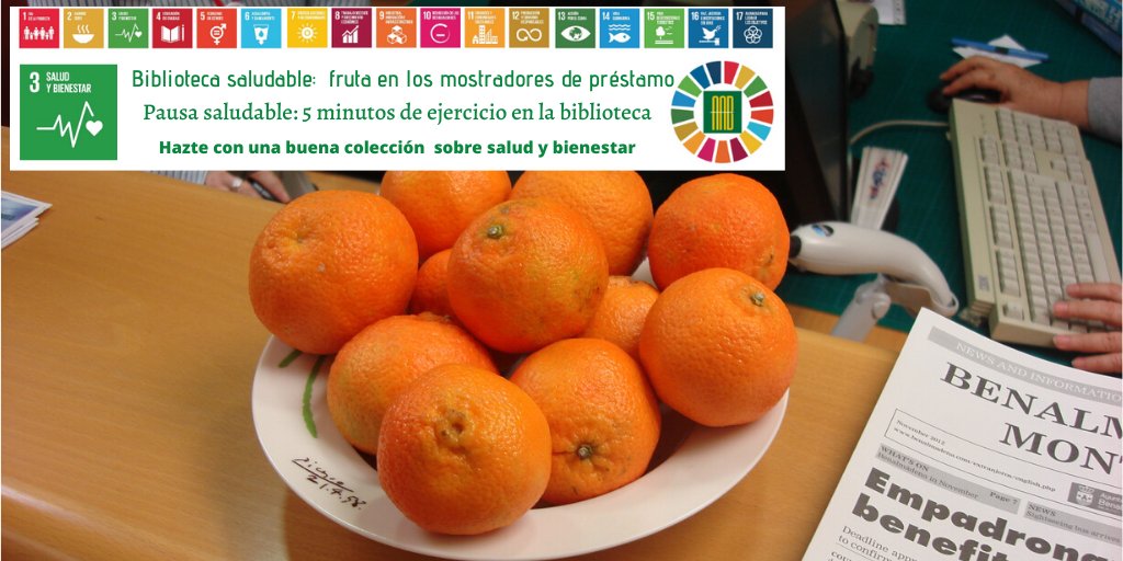 Garantizar una vida sana y promover el bienestar para todos en todas las edades. Las bibliotecas podemos contribuir a que este  #ODS se convierta en realidad. Estas son algunas ideas que podemos poner en práctica. #4JTB #BibliotecasSostenibles