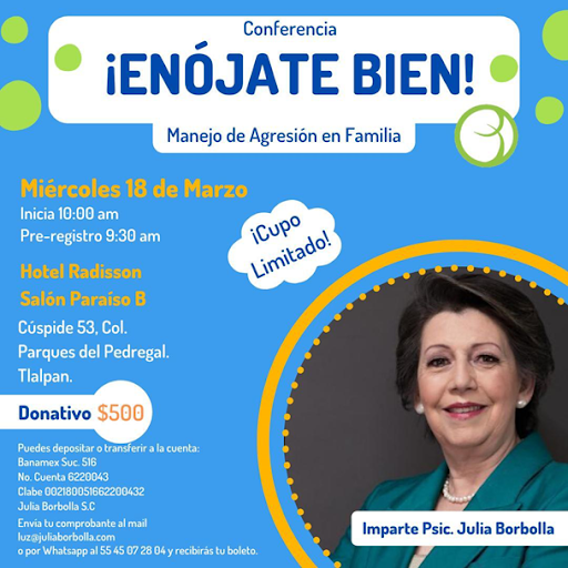 marthadebayle's tweet photo. El mejor regalo de cumpleaños que le pueden dar a sus hijos, es que ustedes sean mejores papás. Por eso no pueden perderse la conferencia "Enójate bien" de @GpJuliaBorbolla. 
Toda la info en:
5556608763
56516988
luz@juliaborbolla.com https://t.co/dB587PfLWK