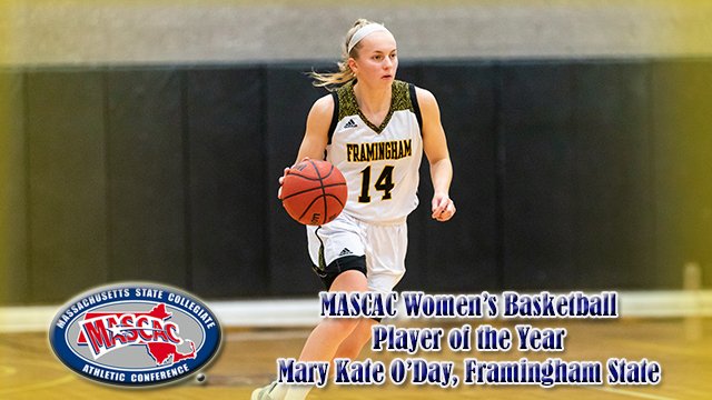 mascacsports's tweet photo. For the 2nd time in her career, @FSURams Mary Kate O'Day is #MASCAC WBB Player of the Year and headlines the 2019-20 All-Conference team. Teammate Flannery O'Connor named ROY while Rams coach Walter Paschal is @ChampsChoiceNE COY. https://t.co/HPEjLEfraN #D3hoops https://t.co/rRnLlCtC0y