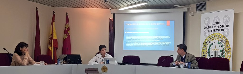 epjct's tweet photo. Continuamos conD. José Manuel Marcos Alises, Fiscal de Cartagena especialista en Delitos de Trata de Seres Humanos que nos habla del "Secreto de las actuaciones, testigos protegidos, Autos de entrada y registro u clausura de locales" https://t.co/7kwlcZ5TYh