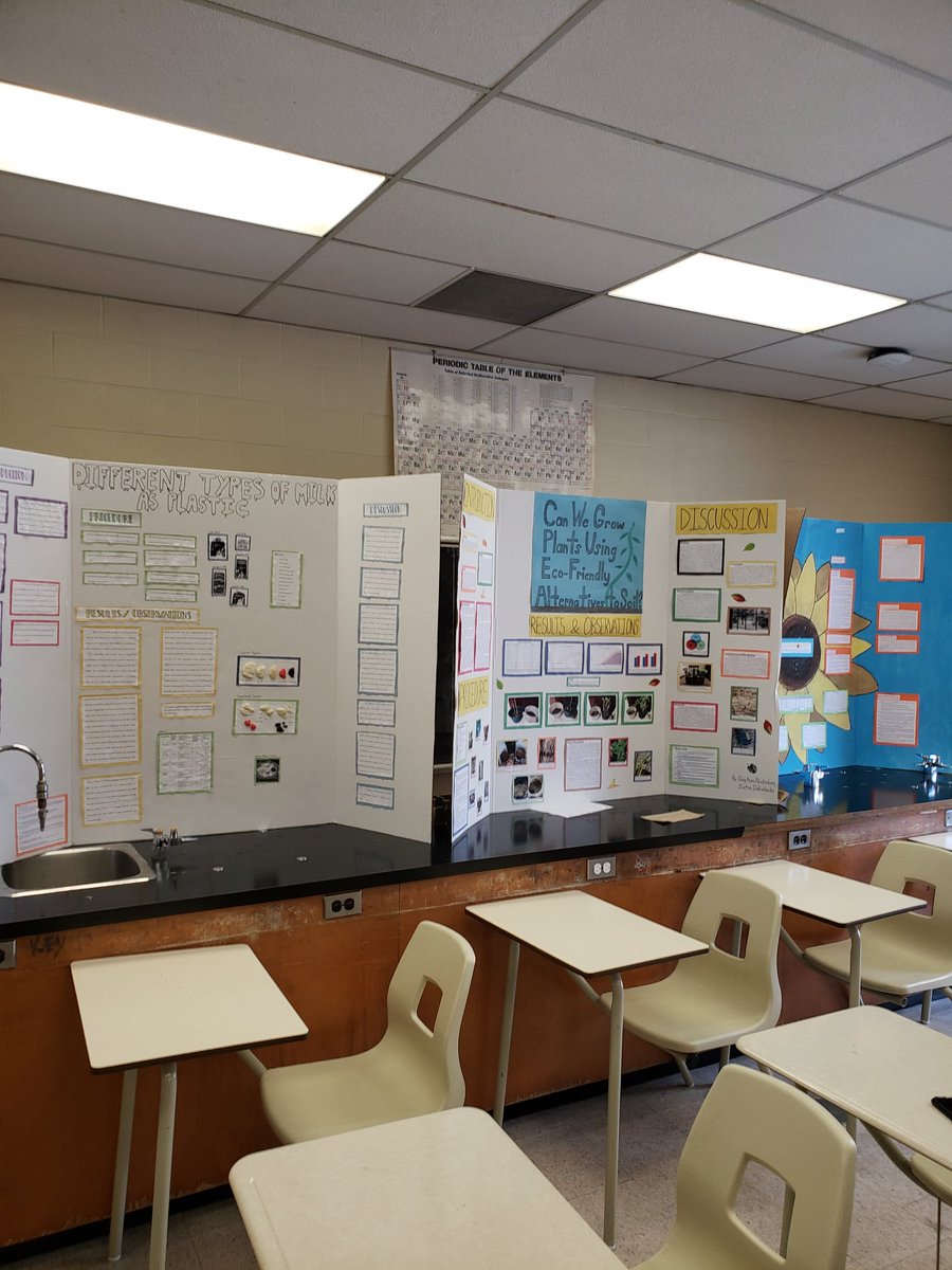 FlchsScience's tweet photo. Take a look at these amazing projects by @LibermannCHS Ss that will be entered in the @toscifair. The topics this year mainly focused on creating a more sustainable planet. Awesome Job Everyone!
#ScienceHappensHere 
@cpitter01 @TCDSB_PAguiar @TCDSB https://t.co/I3oT4k9mKP