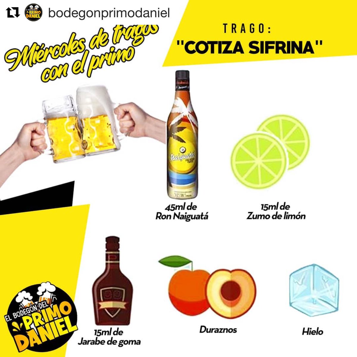 RonNaiguata's tweet photo. Qué les parece este trago que nos trae el bodegón primo Daniel está aprobado o no? https://t.co/TmkesK97A4