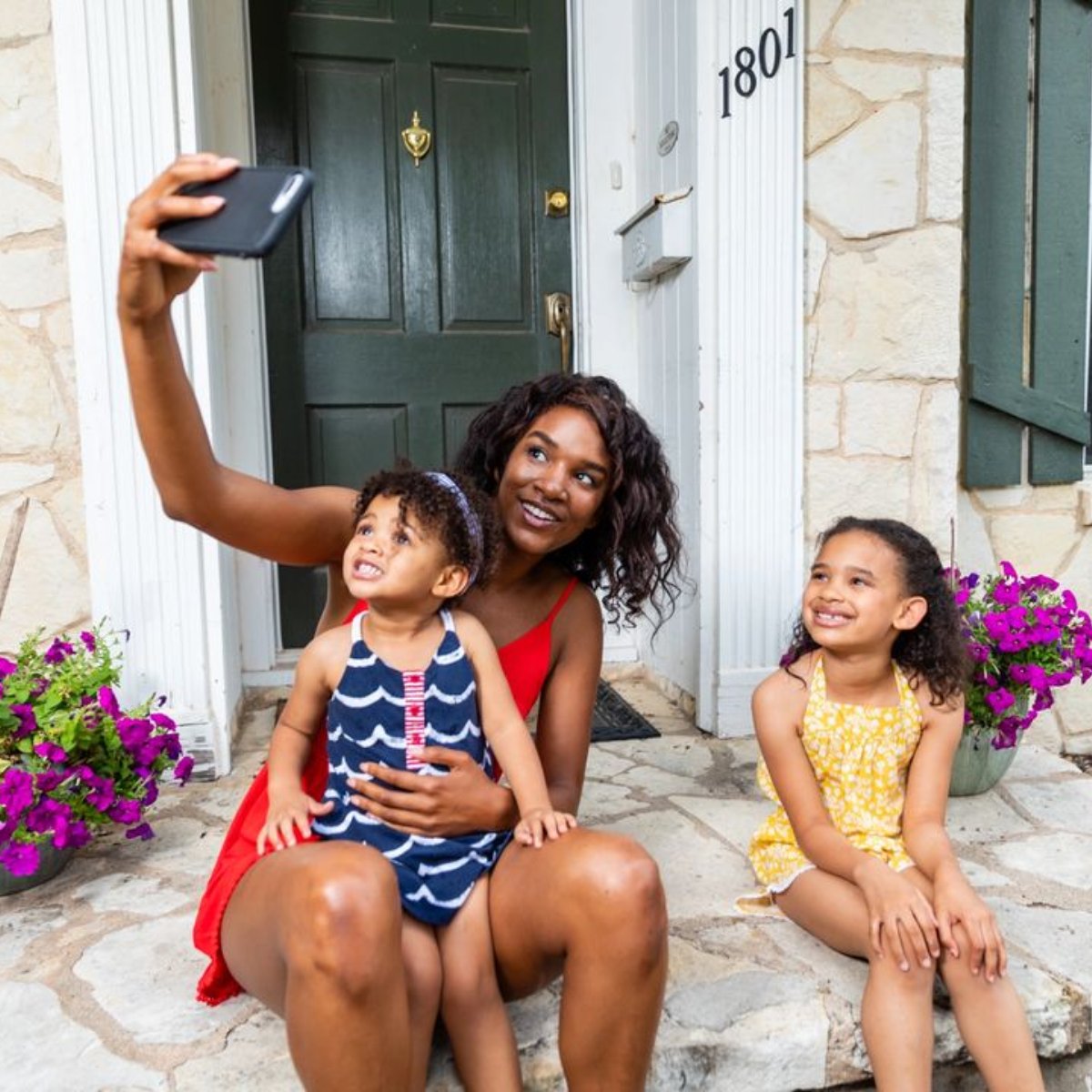 Spring is the best season to buy or sell a home! One way to add curb appeal is to place welcome mats and potted plants at your front door.