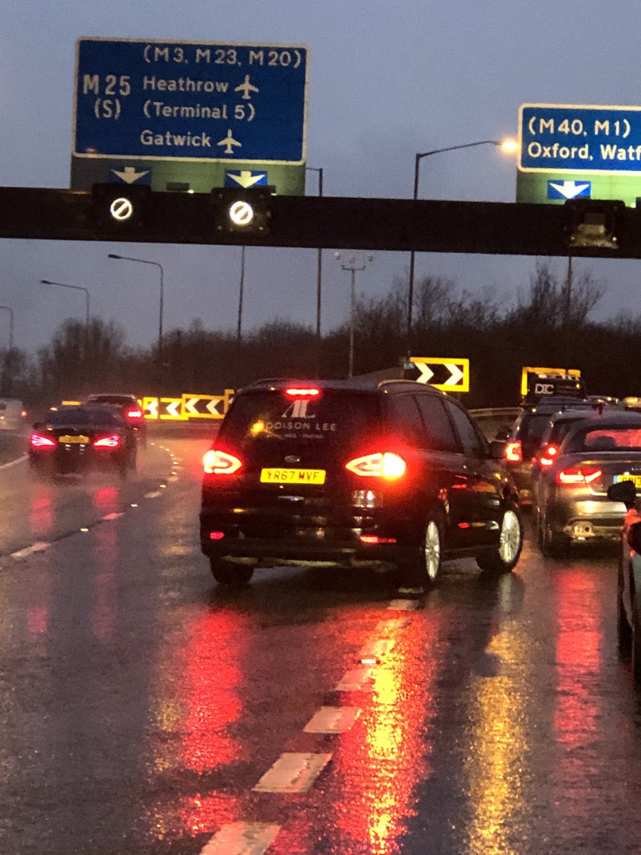 Diskreet_Sammy's tweet photo. @AddisonLeeCabs maybe teach your asshat drivers to get in the queue like everyone else rather than block a junction to a motorway where other cars are swerving to avoid them. #idiotsincars #dangerousdriving #reckless https://t.co/Uf7A4Nhuzo