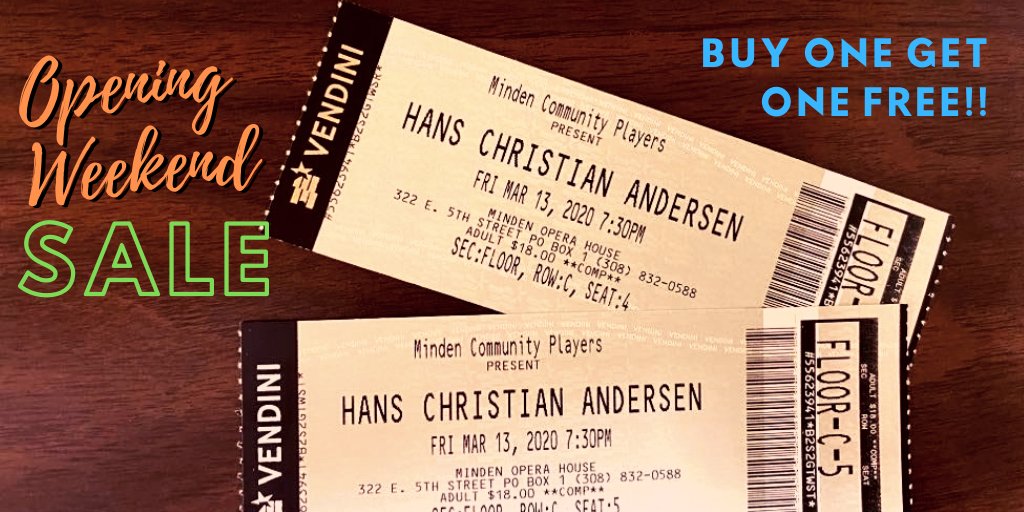 Use the code MERMAID to get your deal on tickets for the opening weekend of Hans Christian Andersen (March 13-15) at MindenOperaHouse.com. Sorry, offer not valid for previously purchased tickets.
