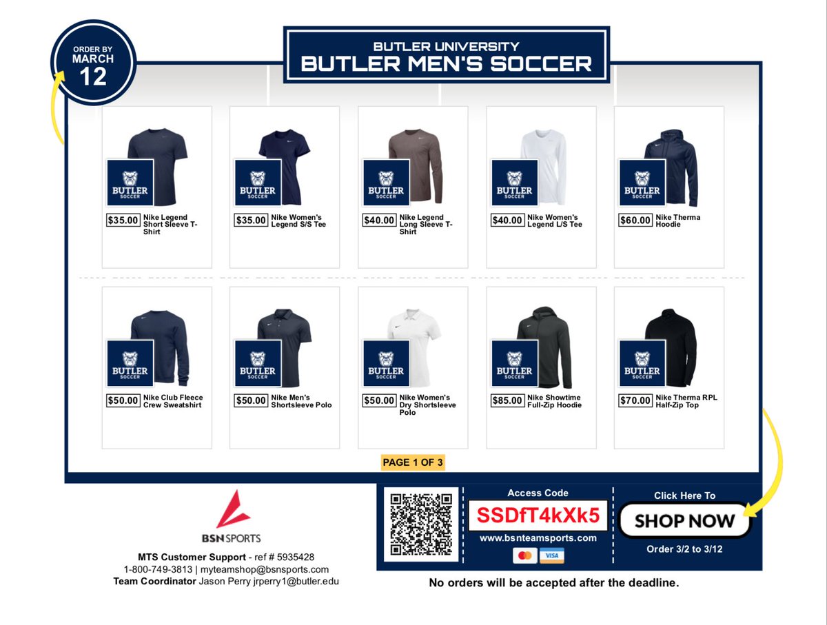 Hurry, Butler Men's Soccer Flash Sale closes 03/12/2020! Get your NEW GEAR NOW!! bit.ly/39mWRCN