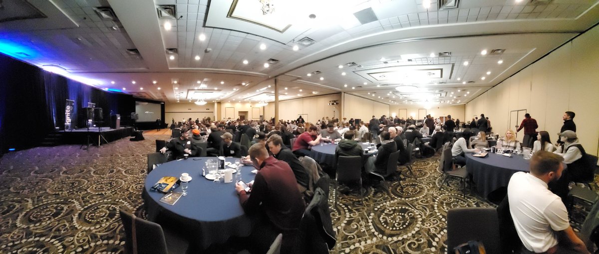 teddysims007's tweet photo. @FCCagriculture #fccignite 2020 Conference. Great turnout and Content in the Morning Sessions on Managing your Credit and Debt and the current economic state of the Agriculture Sector here in MB, SK and Globally. #fccagriculture #cdnag #Winnipeg #Manitoba https://t.co/BVRMj41HtI