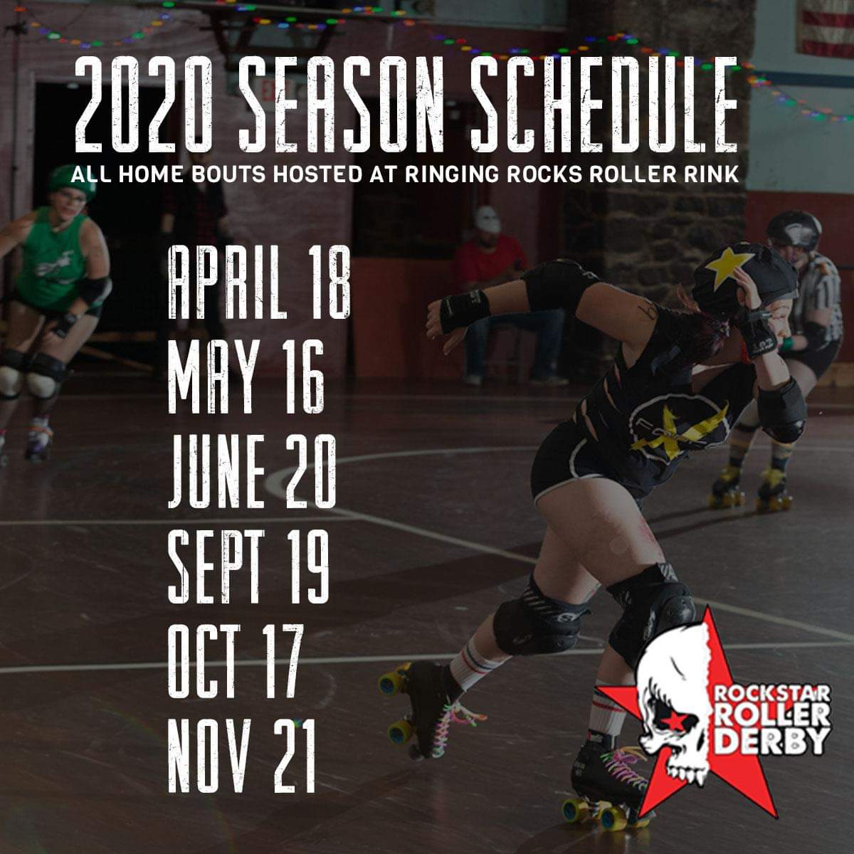 rockstar_rrd's tweet photo. 📣 2020 Bout Dates 📣 Mark your calendars, folks! Bout details and ticket information will be posted so follow us to get those updates!
#boutdates #2020seasonschedule #xforce #riotmakers #rockstarrd #rockstarrollerderby #pottstown #pennsylvania #rollerderby #derby #rollerskating https://t.co/1ot9BHvcF4