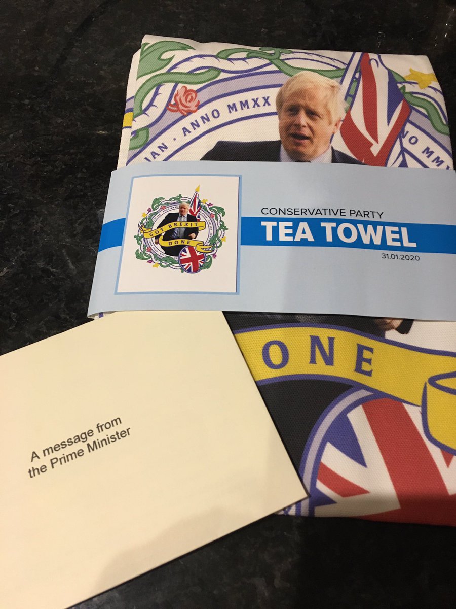 DrEmmaHogan's tweet photo. Very excited to receive my new tea towel #gotbrexitdone #ultimateaccessory https://t.co/sXqDEdorqw