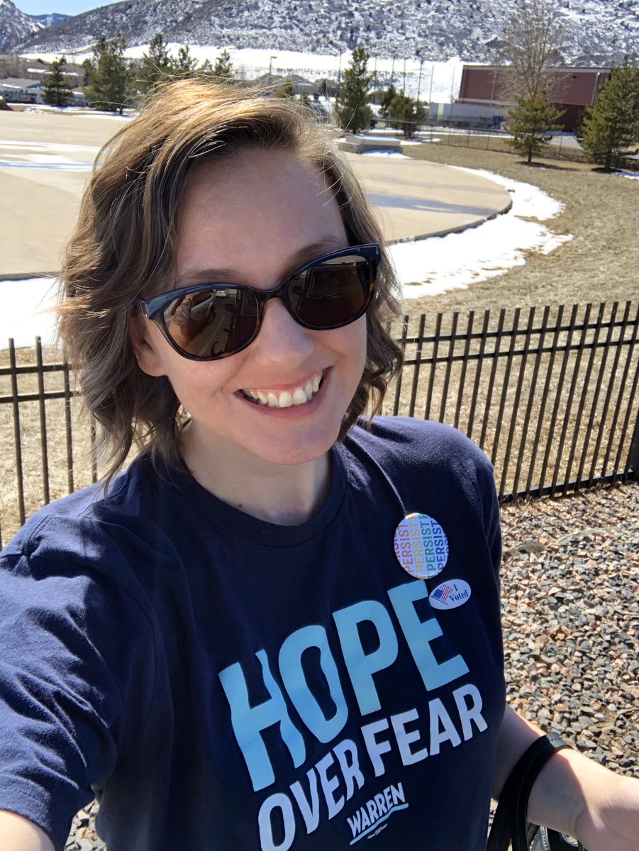 SpooniesPersist's tweet photo. Did you take a selfie when you voted for Senator Warren? I want to see! #PersistWithWarren https://t.co/PrkZYmbTMS