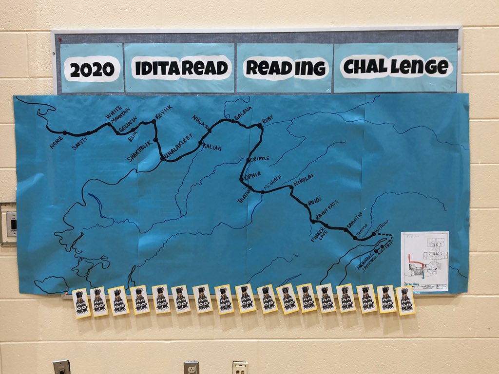 tkcleaver's tweet photo. We’re gearing up for the Iditaread Reading Challenge! Students will attempt to race their musher to the finish line by meeting the class reading goal first! Our school goal is to earn 975 AR points and reading min. in 2 weeks. @PBC_Elementary #pbcpride #Iditarod2020 #iditaread https://t.co/idjF0L2OJK