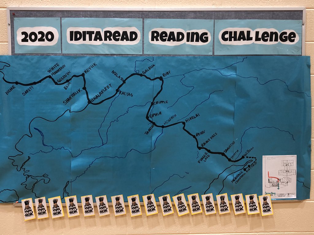 tkcleaver's tweet photo. We’re gearing up for the Iditaread Reading Challenge! Students will attempt to race their musher to the finish line by meeting the class reading goal first! Our school goal is to earn 975 AR points and reading min. in 2 weeks. @PBC_Elementary #pbcpride #Iditarod2020 #iditaread https://t.co/idjF0L2OJK