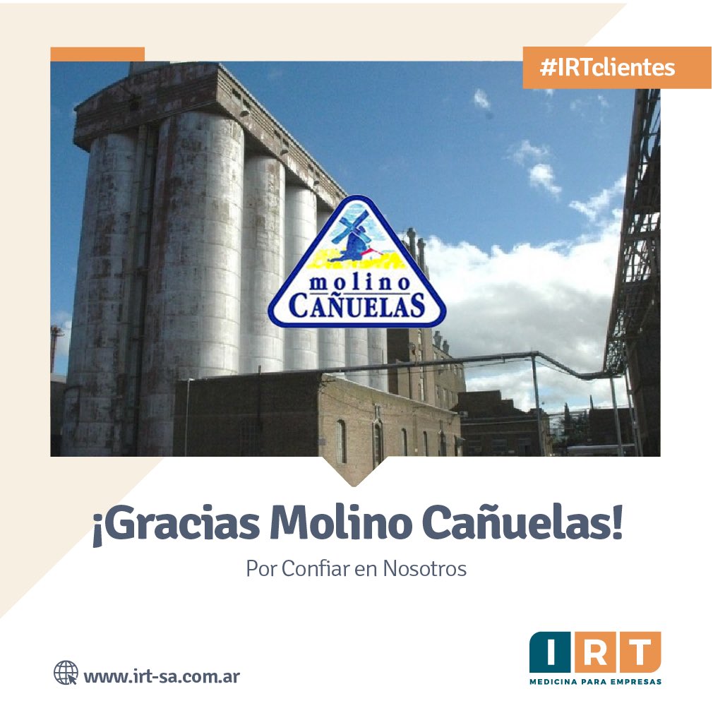 IRT4's tweet photo. #IRTclientes
Gracias @molinocanuelas por confiar en nosotros para cuidar de tu equipo de trabajo!
.
Más de 40 años de historia nos respaldan como especialistas en medicina para empresas🔸
Elegí #irt 

🖥https://t.co/5GKCuQDvmB
.
.
#saludlaboral #medicinalaboral #examenesdesalud https://t.co/Nd5OonEzWO