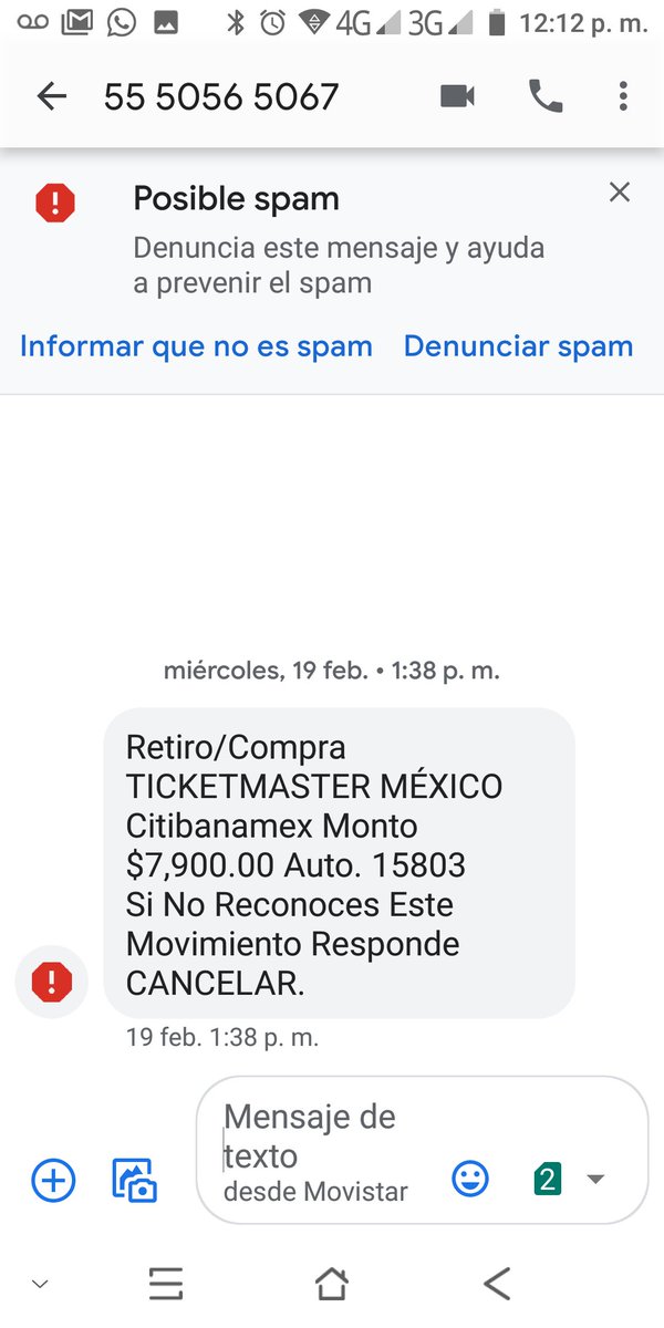 TheDrPax's tweet photo. Cuidado si les llega mensaje de estor numeros seguro son fraudes @Citibanamex https://t.co/DK1ybVDnMQ