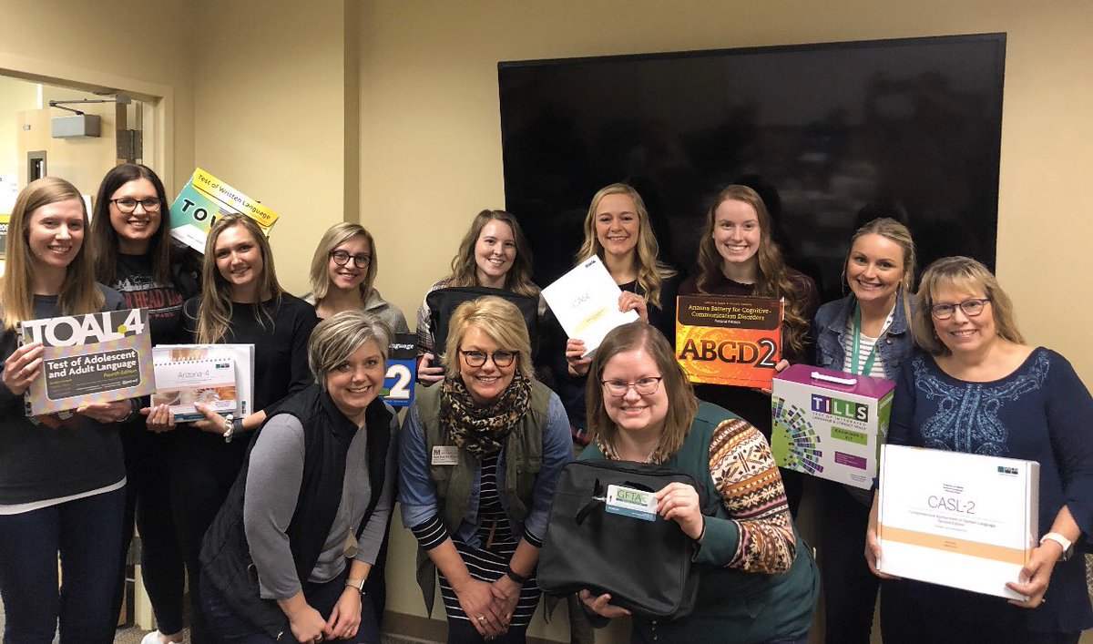 MSUMSLP's tweet photo. The MSUM Speech-Language & Hearing Clinic is so appreciative of all the new testing materials we purchased with our Dille Grant! #MSUMSLP #DragonPride https://t.co/2csQpBeNOO