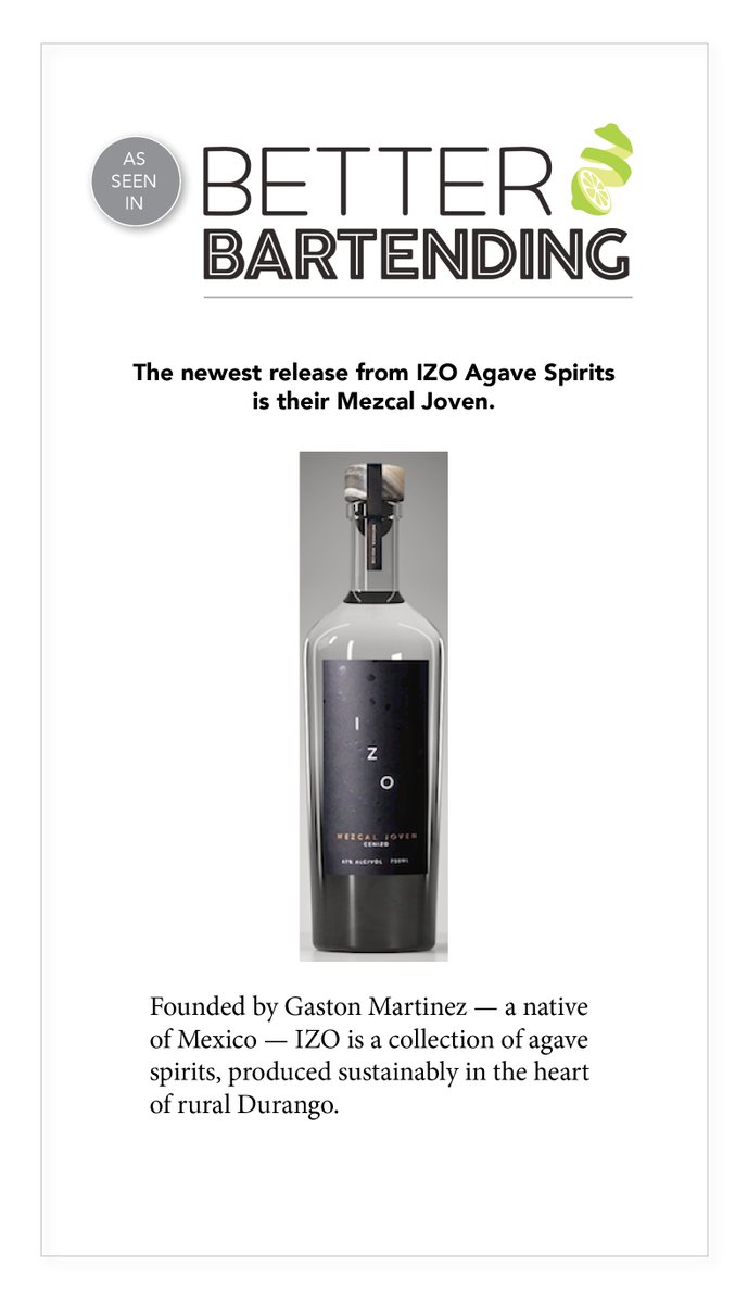 IZOMezcal's tweet photo. We want to share this great mention on Better Bartending!   https://t.co/dSAJ1pClO0 https://t.co/c2JotHMUWg