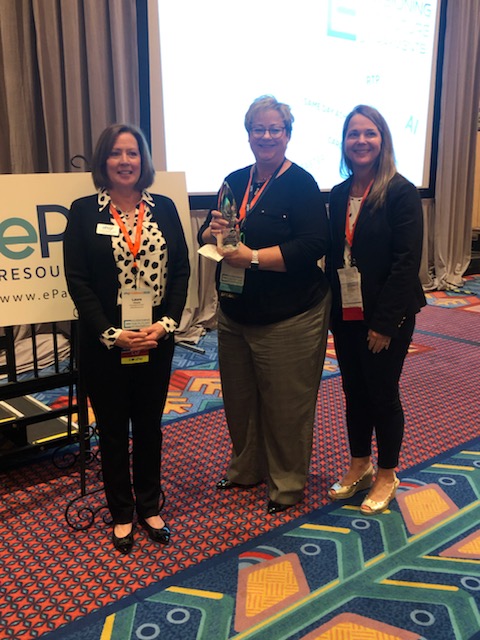 Our Chief Information Officer, Lisa Coffey accepting <a href="/ePayResources_/">ePayResources</a>  Innovation in Payments Award!  CACU is thrilled to keep our members on the cutting edge of payments.  corpam.org/fasterpayments