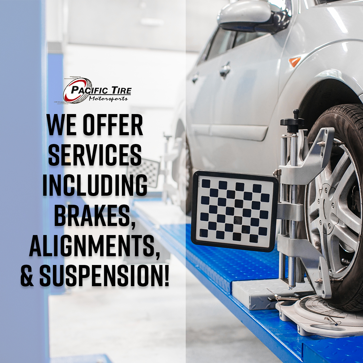 PacTireMotor's tweet photo. Pacific Tire Motorsports offers more than just tires! 🔧

We offer regular vehicle maintenance services including brakes, alignment, suspension and more. Call or visit either Pacific Tire Motorsports locations for more information on the services we offer. https://t.co/p6ZDm6tBVt