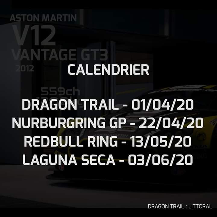 vrxesports's tweet photo. Nous sommes fiers de vous proposer notre 1er championnat sur GTSport. Vous serez au volant de l'Aston Martin Vantage Gr3 durant 4 manches de 2 courses chacune!
Inscriptions par équipage de 2 pilotes en donnant son nom ainsi que les pilotes qui la compose.
#DropCom @BenjDuchene https://t.co/GHxReIqk4v