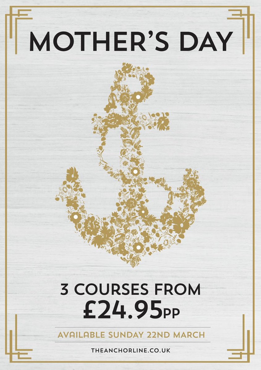 Mother's Day is just around the corner, so take this opportunity to celebrate all the mothers out with a fantastic day out at The Anchor Line!

See our Mother’s Day menu and book your table via our website - theanchorline.co.uk