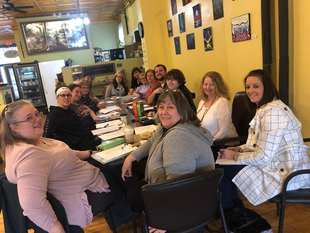 AthensBusiness's tweet photo. Great turnout at March's ABA Members meeting! We're getting prepped for our Battle of the Bands - String Fling competition with the Sayre and Waverly Business Associations, our "Mad Tea Party" event for Easter and the Street Fair!  #AthensBusinessAssociaiton #ABAmembers #AthensPA https://t.co/C30gaCQz8u