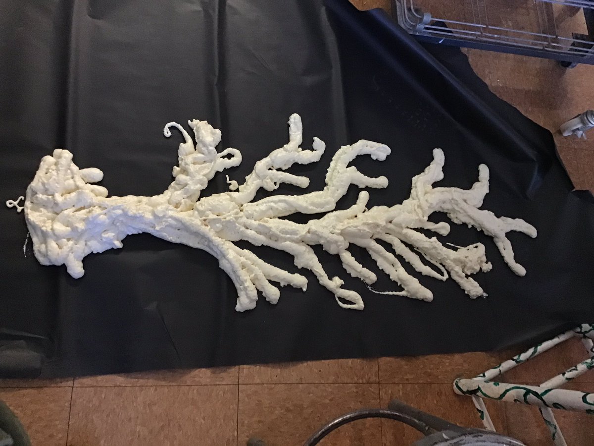 GorvettART's tweet photo. Great Stuff insulation for a Coral Reef! Can’t wait for our production of The Little Mermaid! #dg58 #dg58learns #thelittlemermaidjr #OMS https://t.co/svTURgdPzm