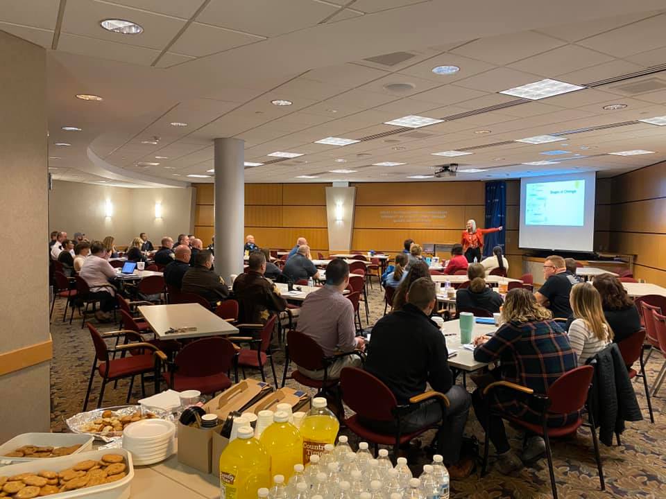 CrisisConnect's tweet photo. We were so lucky to have Dottie Davis come share her knowledge about the Lethality Assessment Program with us, and local law enforcement, medical staff, and prosecutors yesterday! #LAP https://t.co/OIUUUvPSvy