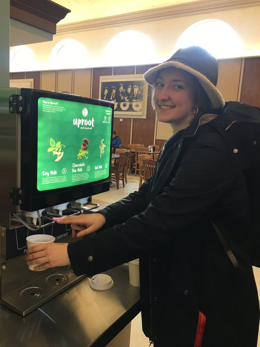 uprootmilk's tweet photo. Now serving delicious, healthy plant milk at @BrownUniversity! #plantbasedmilk #vegan #oatmilk https://t.co/ZQuzHrI3BT