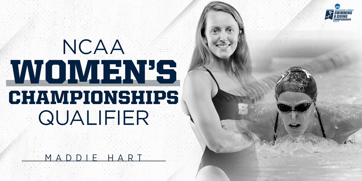 Congratulations to school record-holder Maddie Hart on qualifying for the 2020 NCAA Championships in THREE events!

100 Fly (51.64, 16th)
100 Back (52.71, 35th)
200 Back (1:53.37, 26th)

#WeAre #NCAAReady