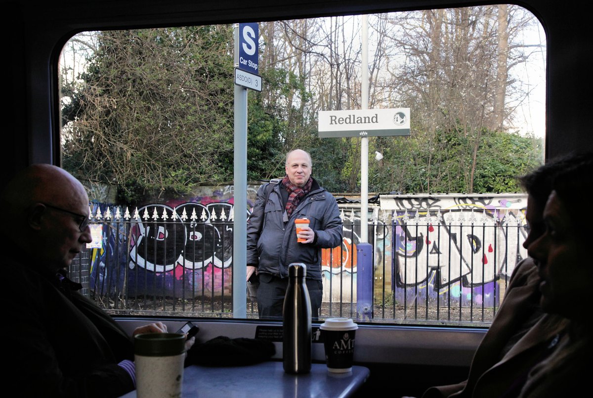 BandHCRP's tweet photo. With the #sustainablerailway running as a theme through this year's Community Rail Conference #CRC20 it was nice to see @watfordgap setting an example with his reusable cup at Redland whilst waiting for the train to BTM. @CommunityRail https://t.co/cYPXg0ifvk