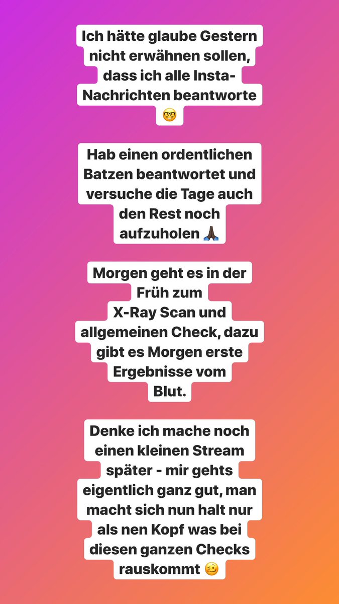 Lpmassive Auf Twitter Hab Ganze Viele Nachrichten Bekommen Ihr Macht Euch Fast Mehr Sorgen Als Ich Ich Denke Und Hoffe Doch Dass Bei All Den Checks Nur Positive Ergebnisse Am Ende