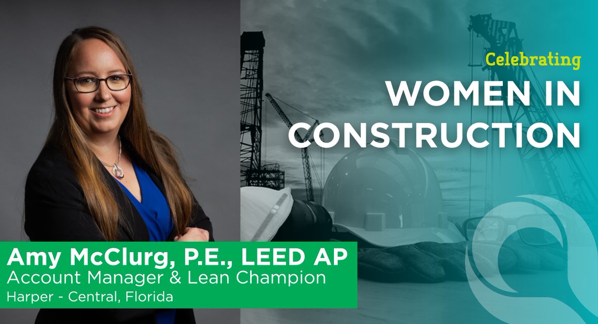 HarperLimbach's tweet photo. As we proudly celebrate National Women in Construction Week, we are highlighting Harper Central Florida’s Account Manager &amp; Lean Champion Amy McClurg, PE, LEED AP! 
#WICweek2020 #nawic https://t.co/kFtoBCtYZ0 https://t.co/nW2R8QjQRl