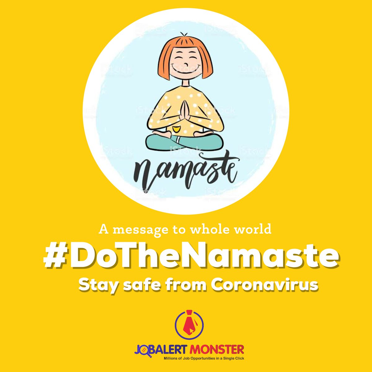 JobalertM's tweet image. Sare jahaan ko humara sandesh #DoTheNamaste🙏🏻 Stay Safe from Coronavirus
.
. 
#covid2019 #covid19outbreak #staysafeeveryone #coronavirus #staysafe