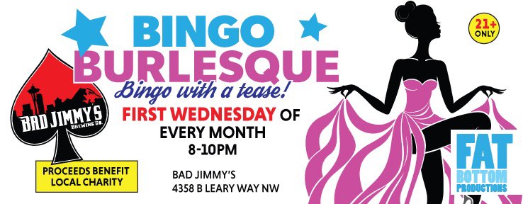 BadJimmys's tweet photo. Tonight it’s #BINGOBurlesque at Bad Jimmy’s. Presented by #FatBottomProductions, hosted by #moxieblueburlesque and featuring #chiffonheadstrong, this is a never miss event. 100% of all proceeds to benefit #EndBackLog during tonight’s event. https://t.co/I9qKeYilrN